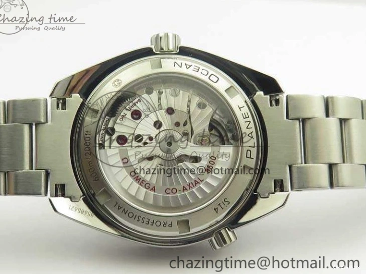 0321 Sleek Planet Ocean Professional Ceramic Bezel 42mm 1:1 MK Best Edition Silver Markers On SS Bracelet A 8085